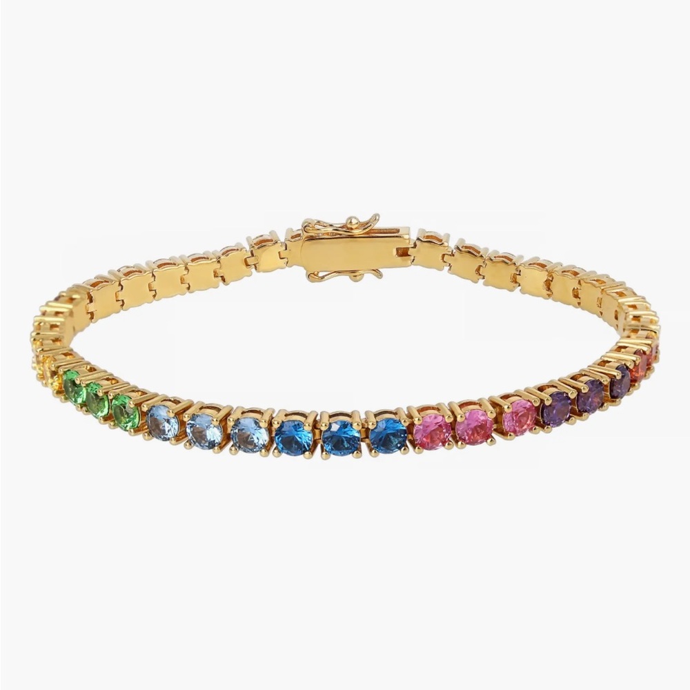 Kurt Geiger London Rainbow Crystal Tennis Bracelet NWT